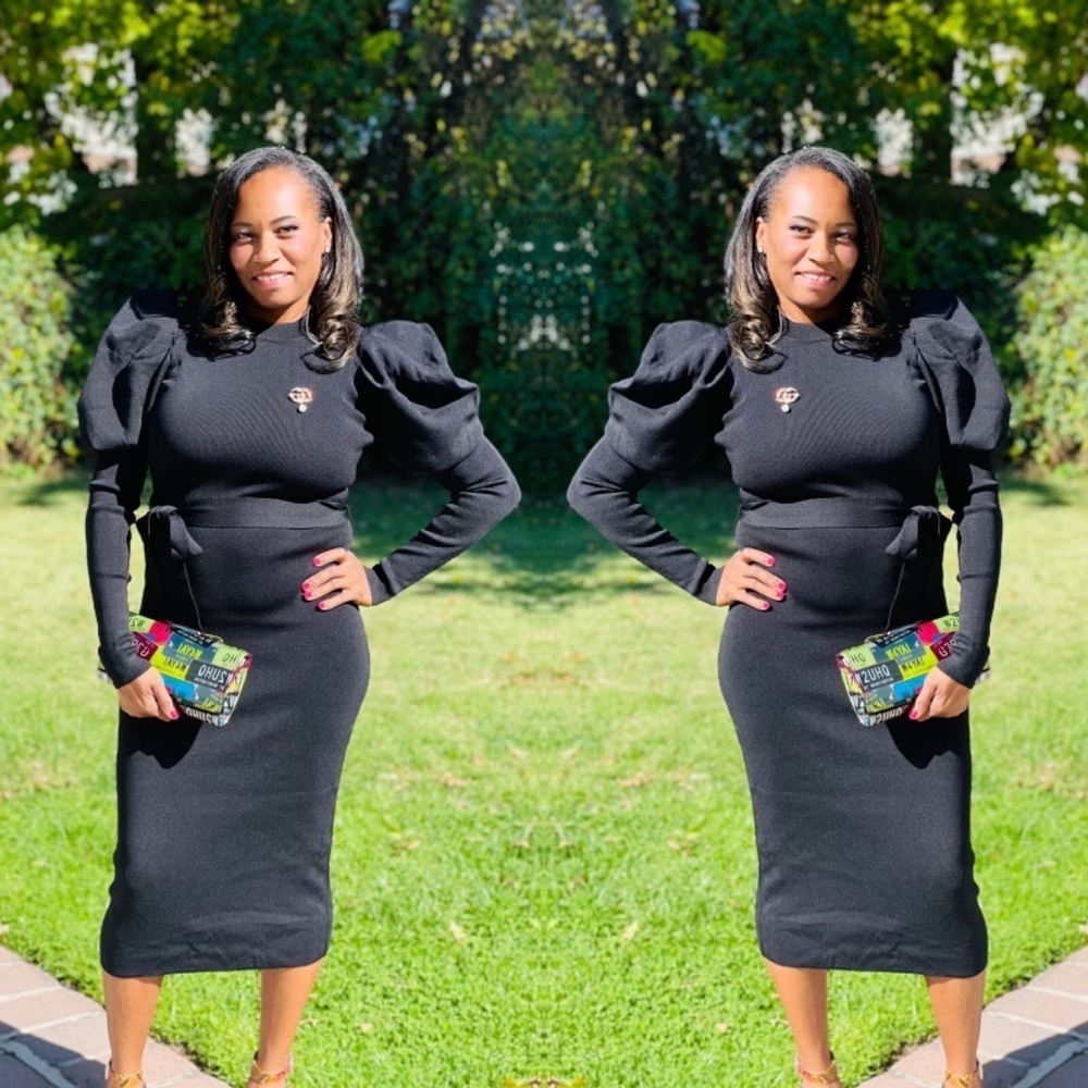 #109 Statement Puffy Sleeves Dress